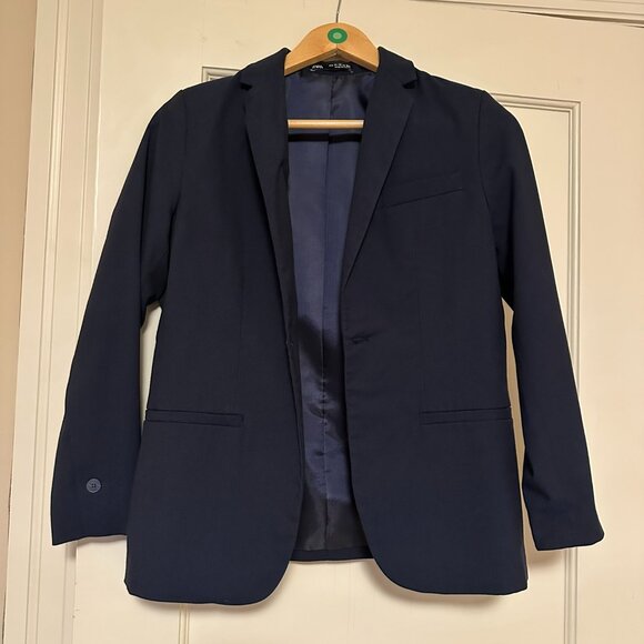 Zara Boys size 11-12 Blue Suit (Jacket and Pants sold together) - Picture 4 of 8